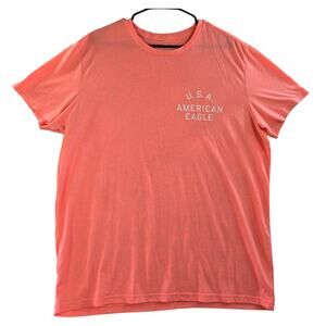American Eagle USA Mens Bright Salmon T-Shirt Size XL